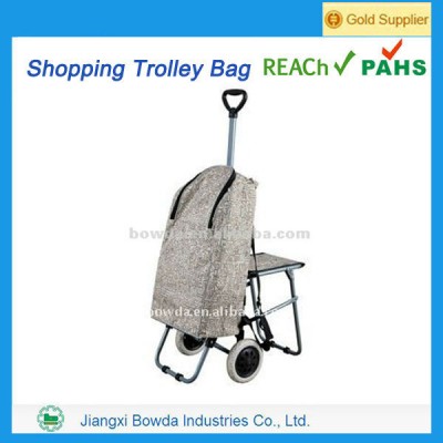 shopping trolley bag with folding chair